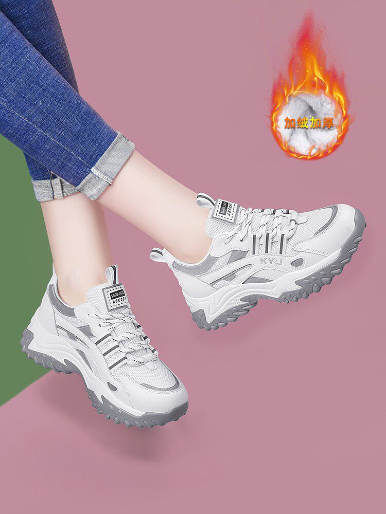 安錔老爹鞋女2023新款冬款厚底增高女鞋网红百搭休闲运动鞋潮超火