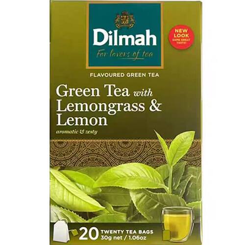Dilmah迪尔玛柠檬草柠檬味绿茶(调味 茶)20袋*1.5g斯里兰卡进口