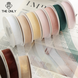 饰蝴蝶结手工diy材料彩带 纱带装 薇艺 柔感雪纱丝带鲜花束蛋糕包装