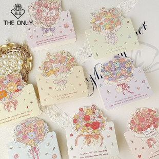 薇艺 材料 油画混搭花束贺卡创意立体卡片花艺鲜花礼品手工diy包装