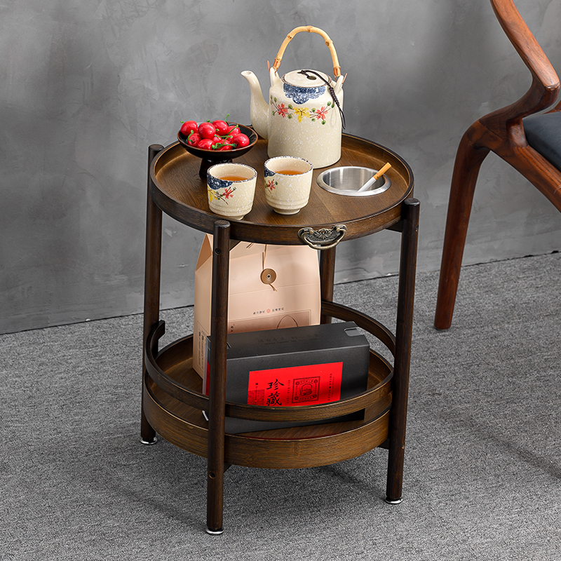 带烟灰缸圆形麻将桌茶几茶水架