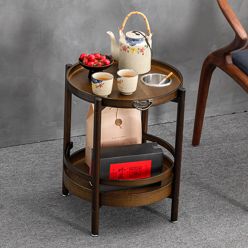 带烟灰缸圆形麻将桌茶几茶水架