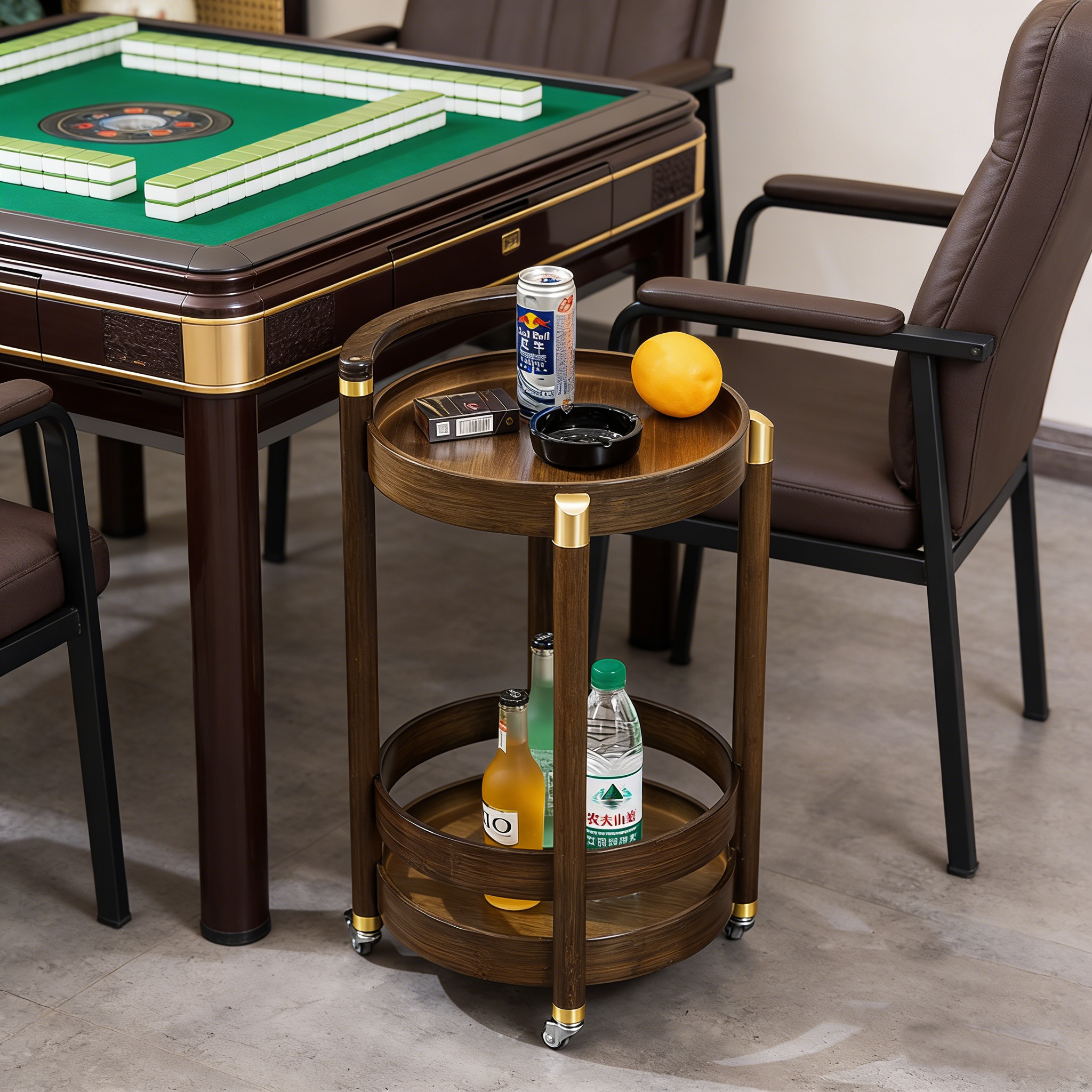 可移动麻将桌茶水架角几沙发边几家用茶桌边柜棋牌室麻将机小茶几