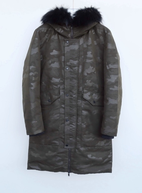 拉PT系列专柜撤柜大牌男装高级商务抗寒加厚保暖羽绒服2A2594军绿