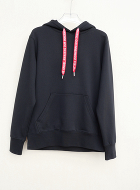 拉夏PT大牌撤柜正品男装秋冬加厚纯棉刺绣连帽卫衣2A2689黑色