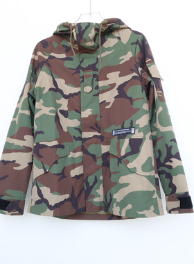 拉夏PT系列撤柜正品男装春秋宽松休闲连帽夹克外套2A2513迷彩混色