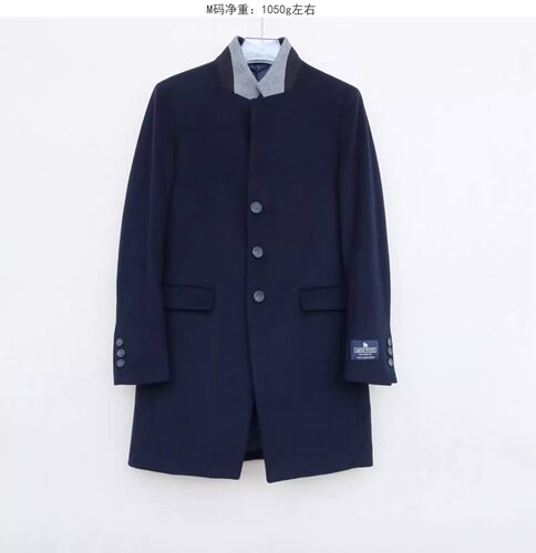 拉夏PT系专柜撤柜男装商务高级羊毛舒绒毛呢外套短大衣8B2008藏青