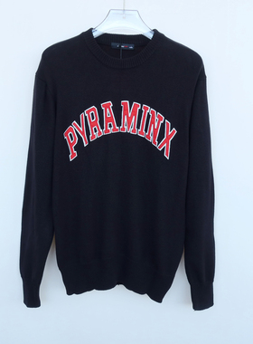 拉夏JW系列专柜撤柜男装春秋舒适柔软圆领毛线针织衫2A3692黑色