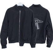 拉PT系列撤柜SM男春秋棒球领宽松休闲超短款 夹克外套2A2510黑色