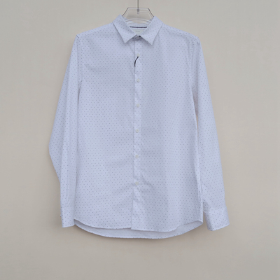 专柜断码男春秋锦棉印花长袖衬衫