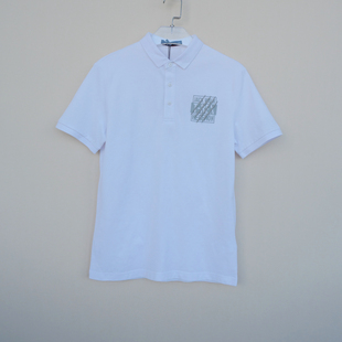 男夏纯棉珠地网眼polo领短袖 T恤5A4157白色 170专柜断码 拉JW系列M