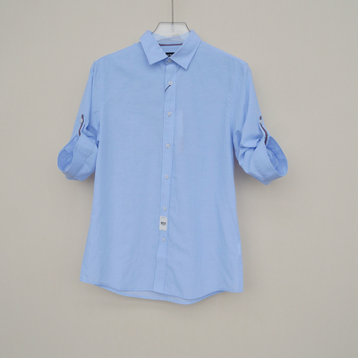 正品超值男夏薄柔棉麻七分袖衬衫