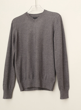 拉PT系列专柜正品男装春秋亲肤舒适冰丝毛线针织衫2A2733灰色V领