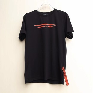 夏纯棉舒柔丝光圆领短袖 L专柜男装 T恤2A2385黑色 拉PT系列S