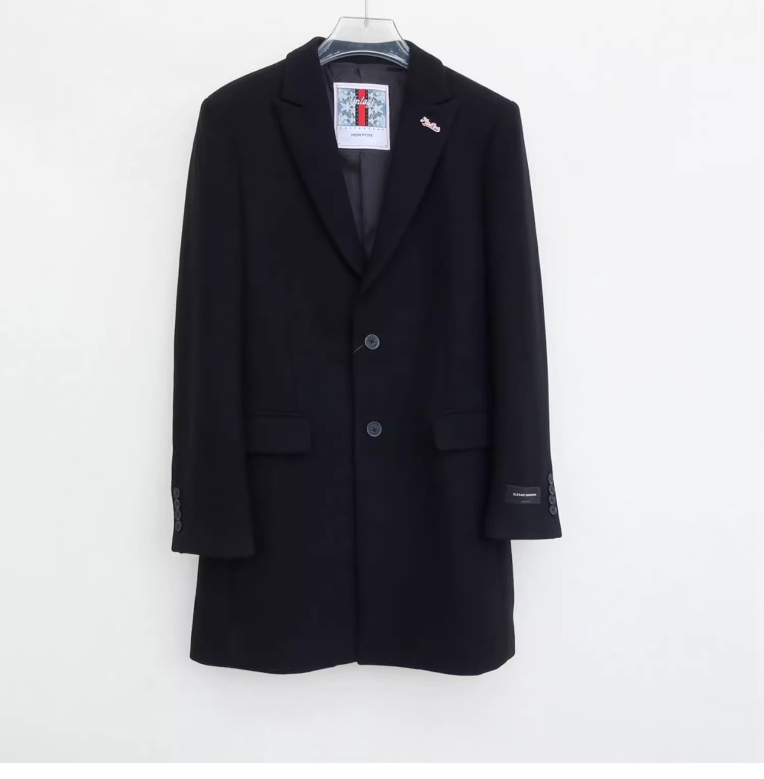 拉PT系列商场撤柜男装冬商务厚柔羊毛呢西装外套短大衣2A2794黑色