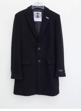 拉PT系列商场撤柜男装冬商务厚柔羊毛呢西装外套短大衣2A2794黑色