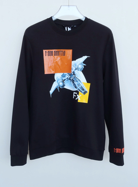 拉PT系列S/L专柜撤柜正品男装 春秋圆领修身套头卫衣2A2674黑色