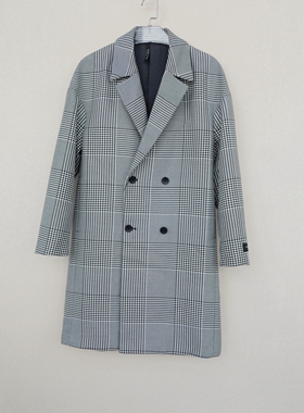 拉PT系列大牌撤柜男装厚柔高档色织格子布宽松休闲风衣2A2806混色