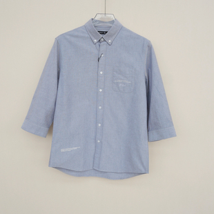 春夏高档纯棉珠地七分袖 拉PT系列S M撤柜正品 男装 4A2967浅灰 衬衫