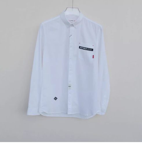 拉JW系列M/L专柜断码男装春秋纯棉舒柔修身长袖衬衫2A3417白色