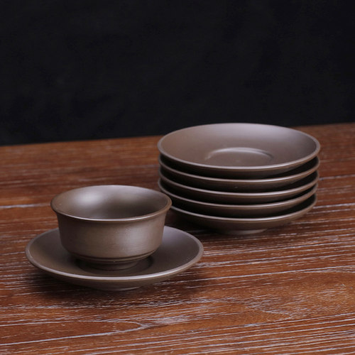 紫砂杯垫6只单个茶道功夫茶杯托