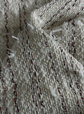 新品lindon编织白色蝴蝶结元素含羊毛小香外套马甲裙套装面料