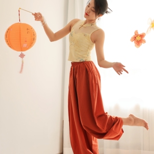 美愫新中式瑜伽服上衣带胸垫透气普拉提绝美训练衣女式运动健身服