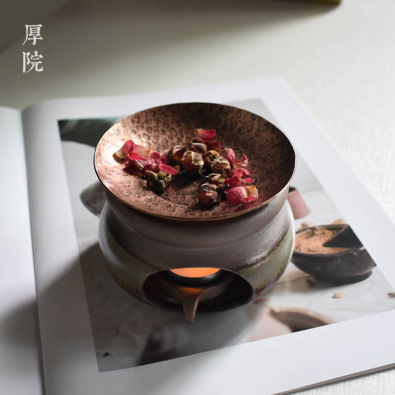 厚院【官楚】原创日式紫铜香薰炉隔火加热扩香器可干烧蜡烛温茶炉