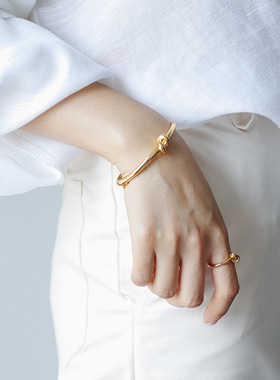 简约主义同心结开口手镯环圈女士个性百搭打结手环日韩时尚首饰品