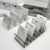 透明多格书立办公室桌面杂物整理盒学生宿舍便签手账明信片置物架