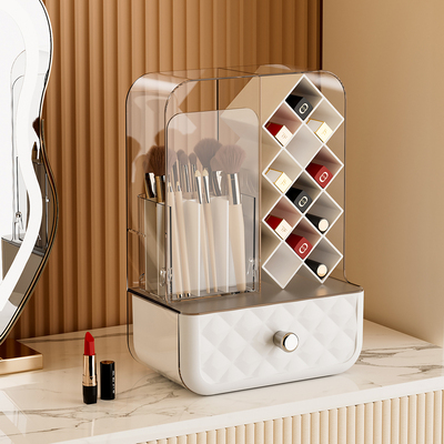 高级感口红化妆品收纳盒眉笔刷子整理盒梳妆台防尘置物架2026新款