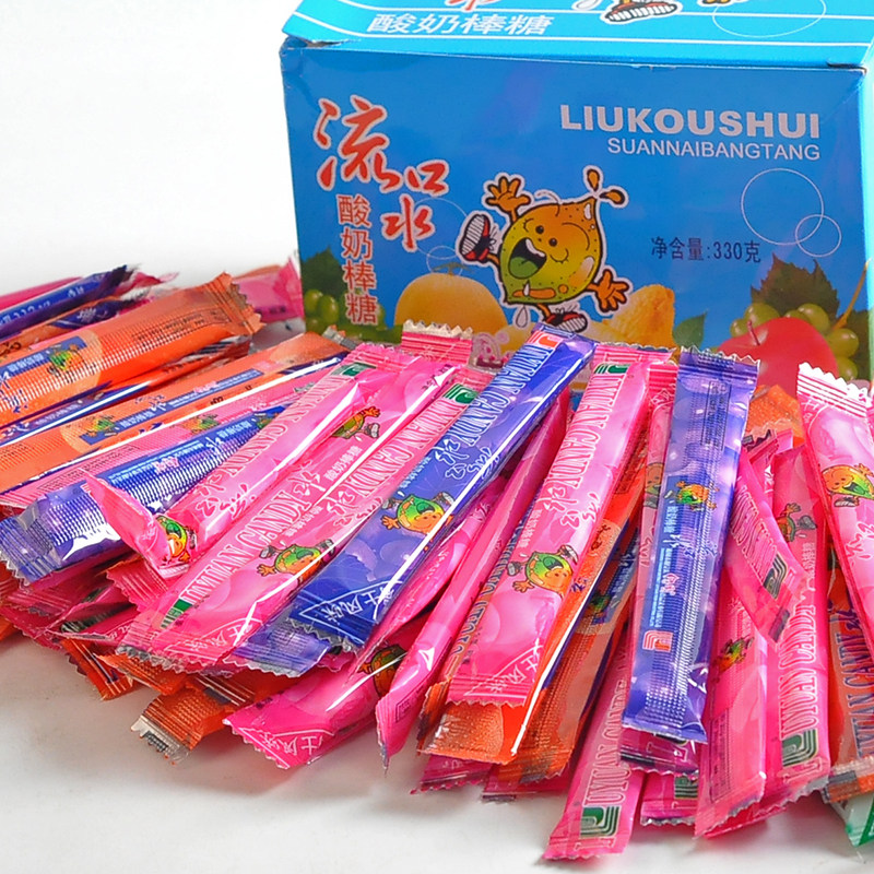 绿园流口水酸奶棒糖8090后儿时回忆童年的感觉混合口味糖果零食品