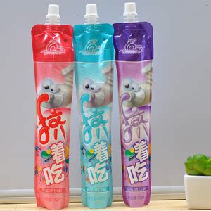 湫泷挤着吃的果冻酸奶蓝莓葡萄草莓混合水果味饮料怀旧小零嘴食品
