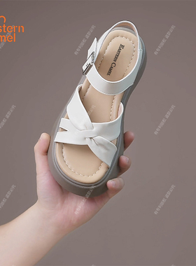 东方骆驼EASTERN CAMEL一字扣凉鞋女士鞋子新款夏季百搭时尚女鞋