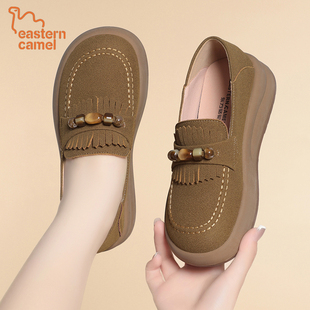 东方骆驼EASTERNCAMEL新款勃肯单鞋春秋增高厚底休闲软底百搭女鞋