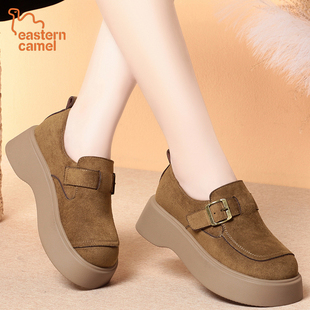 东方骆驼EASTERNCAMEL新款单鞋女勃肯鞋春秋厚底舒适软底百搭女鞋