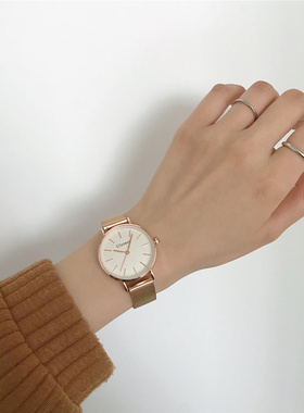 极简风小香链条手表女简约气质学生轻奢小众森女系复古时尚学院风