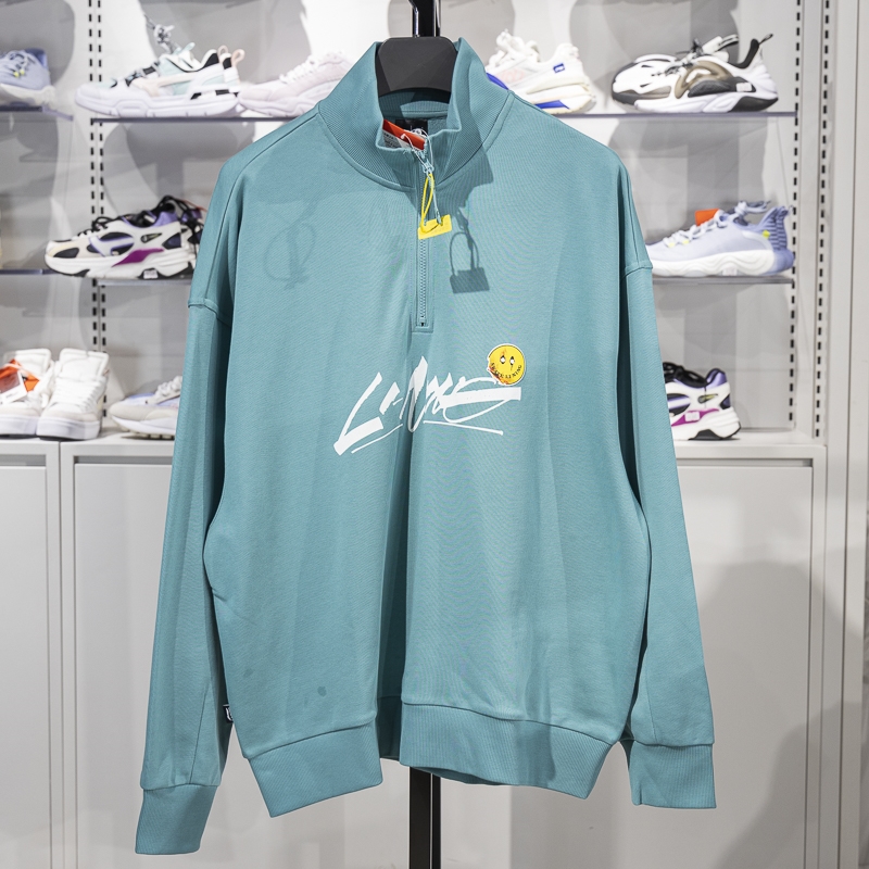 李宁男子立领宽松套头卫衣