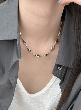 气质不规则金属碎银子18K金项链