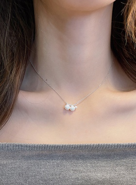 设计感珍珠项链锁骨颈链