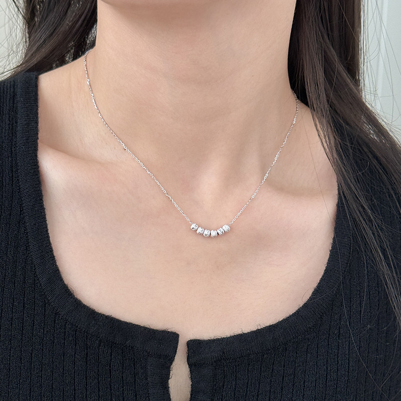 百搭转运珠S925纯银项链女2025新款爆款高级感轻奢锁骨链颈链银饰