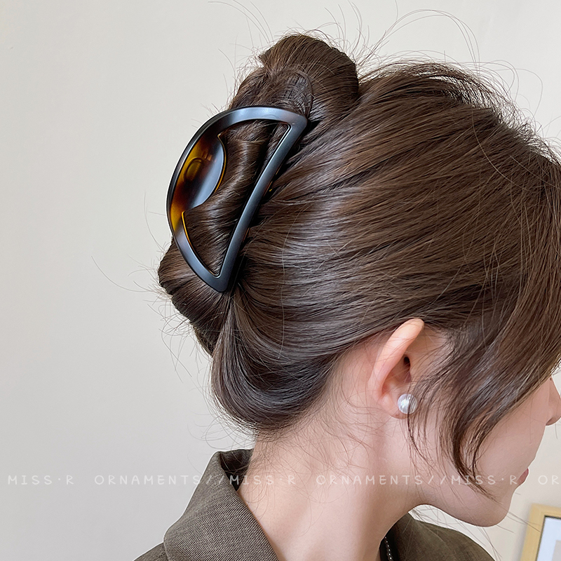 半圆亚克力哑光琥珀色抓夹