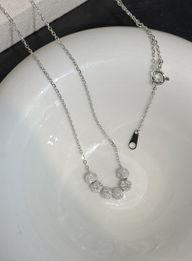 百搭碎银子转运珠S925纯银项链