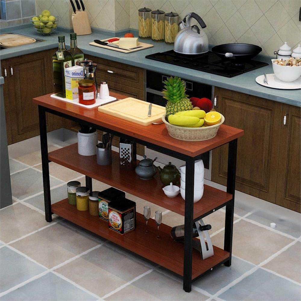 木桌厨房桌置物架落地切菜桌操作台双三层桌储物餐桌货架子|ruв категории жилой мебели, Таблица класса, обеденный стол - от Buy2taobao.com для оказания профессиональной услуги покупки агента Taobao