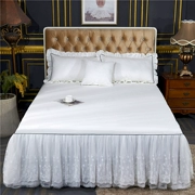 Khăn trải giường bằng vải cotton trắng trải giường đơn mảnh sợi ren 1,2m1,5 m 1,8 tấm trải giường trượt - Váy Petti