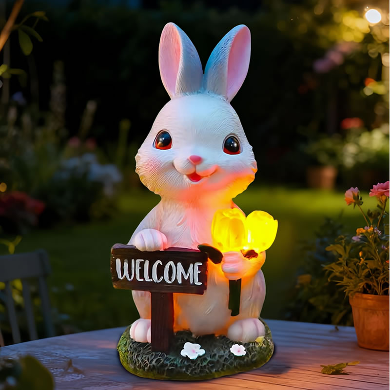 太阳能灯户外动物灯庭院花园装饰摆件灯景观布置可爱小兔子草坪灯