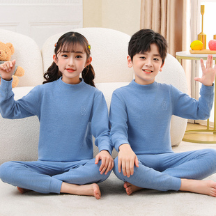 两件套秋冬线衣线裤 男女童棉毛衫 纯棉中大童秋衣秋裤 儿童内衣套装