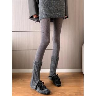 格雷系袜女j小保腿m堆堆勃鞋 灰色套冬开叉k腿袜子暖套iu系袜配肯