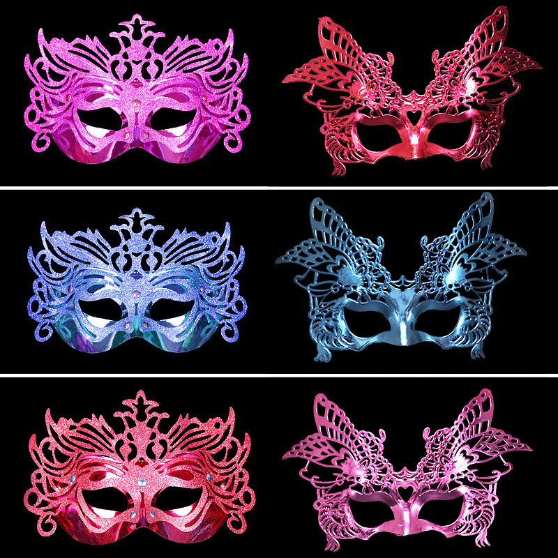 万圣节化妆舞会面具威尼斯彩绘花片金粉半脸面具公主美女皇冠面具