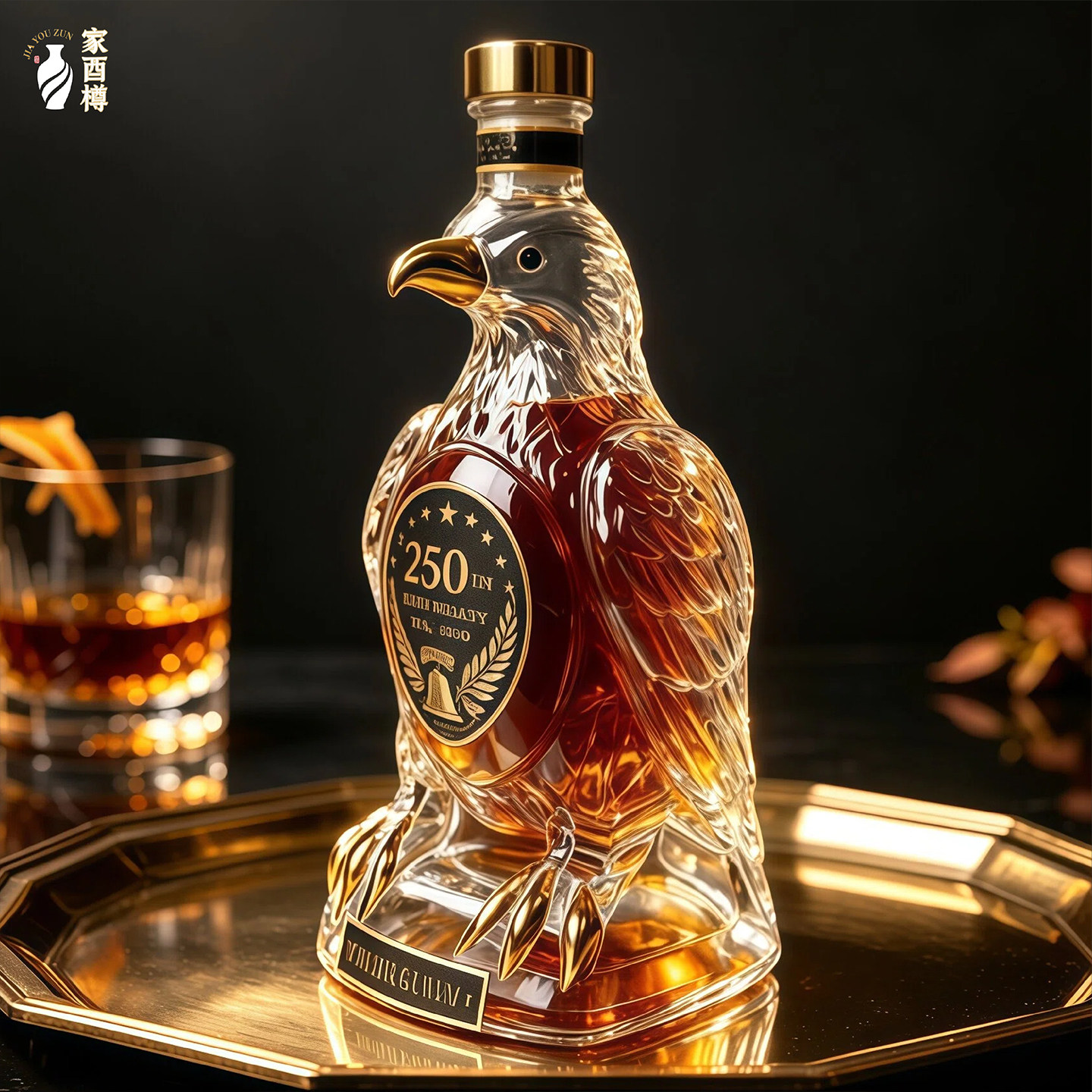 高硼硅玻璃老鹰威士忌酒瓶醒酒器图片